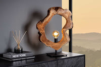 Handgefertigte Tischlampe ORGANIC ARTWORK 55cm natur Teakholz