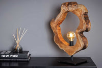 Handgefertigte Tischlampe ORGANIC ARTWORK 55cm natur Teakholz