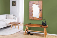ROOT Massivholz Bank 100cm braun natur Teak Baumstamm