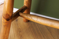 ROOT Massivholz Bank 100cm braun natur Teak Baumstamm