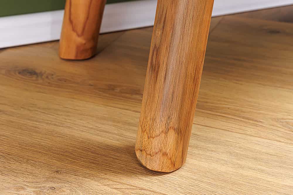 ROOT Massivholz Bank 100cm braun natur Teak Baumstamm