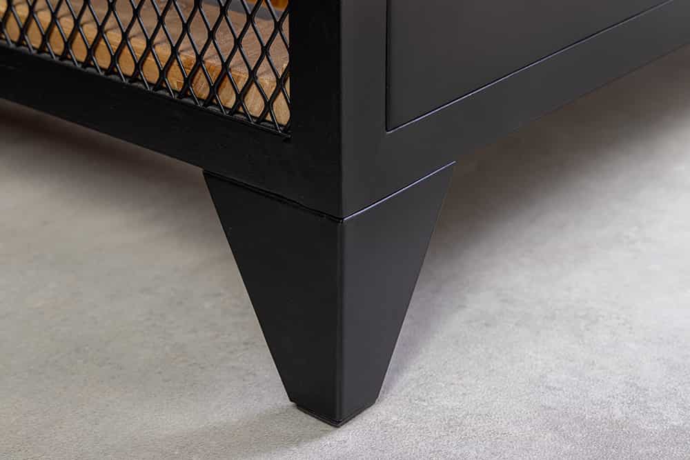BODEGA Design Weinschrank 185cm natur schwarz Tannenholz Metall Flaschenregal