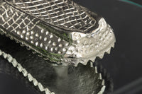 WILDLIFE CROCODILE Design Hängetisch 60cm silber Metall Krokodil Beistelltisch
