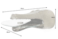 WILDLIFE CROCODILE Design Hängetisch 60cm silber Metall Krokodil Beistelltisch