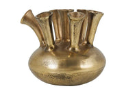 KIYA Handgefertigte Vase gold mit 5/7 Öffnungen Blumenvase