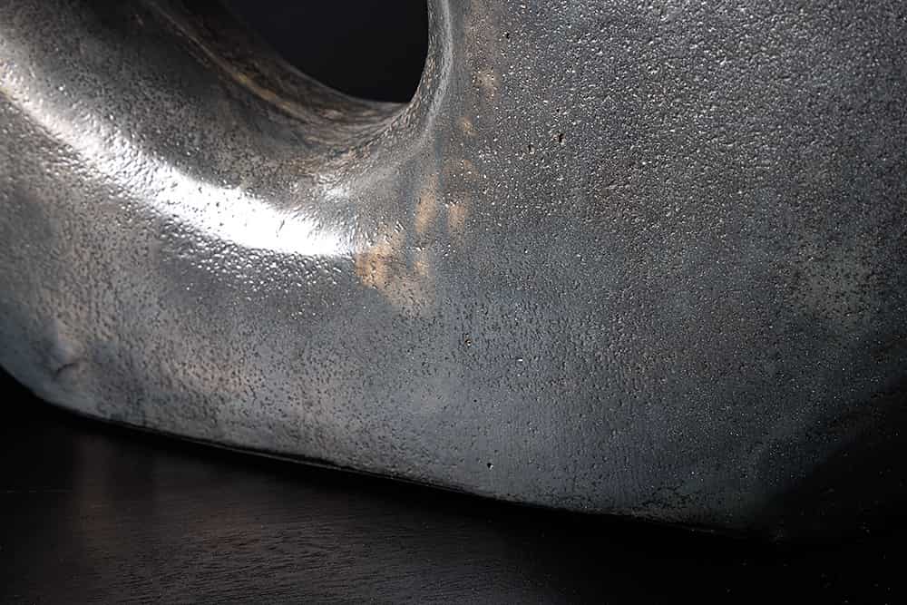 RING Handgefertigte Vase 30cm/50cm dunkelgrau Metall Dekoration Blumenvase