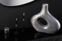 RING Handgefertigte Vase 30cm/50cm dunkelgrau Metall Dekoration Blumenvase