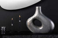 RING Handgefertigte Vase 30cm/50cm dunkelgrau Metall Dekoration Blumenvase