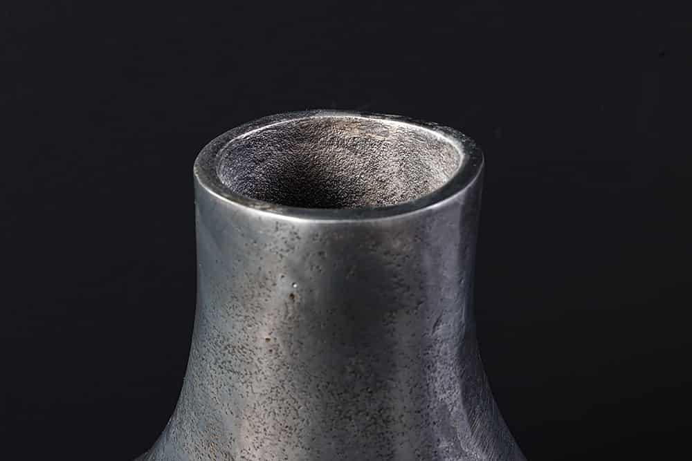 RING Handgefertigte Vase 30cm/50cm dunkelgrau Metall Dekoration Blumenvase