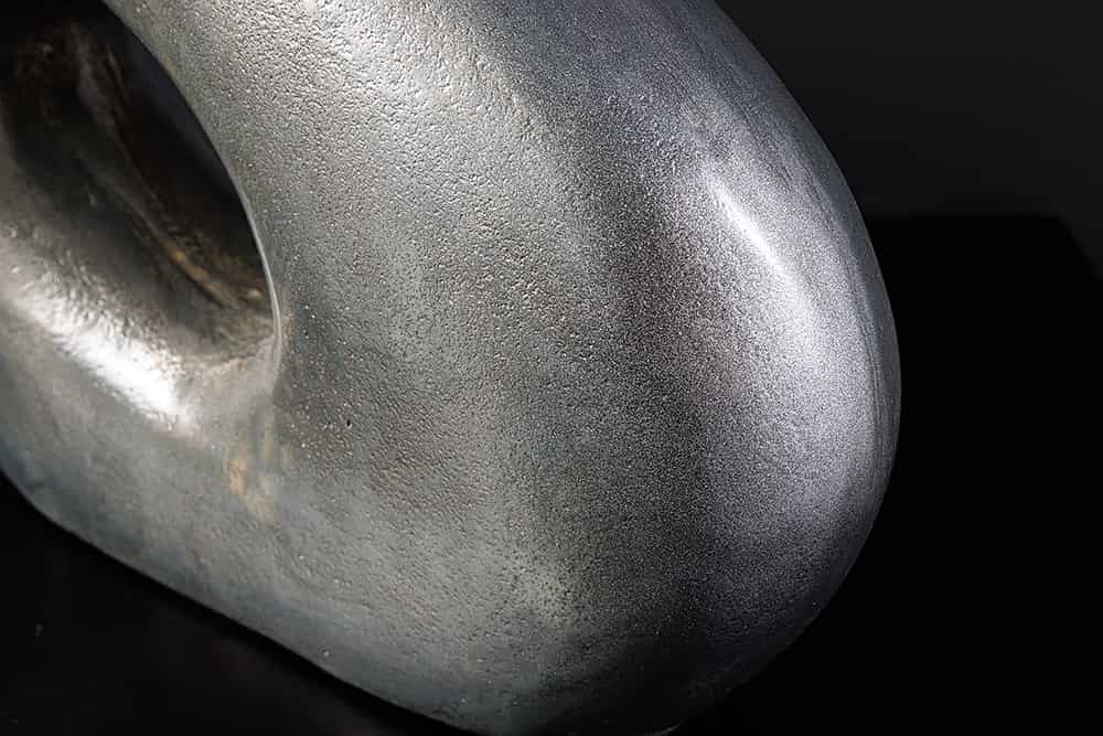 RING Handgefertigte Vase 30cm/50cm dunkelgrau Metall Dekoration Blumenvase