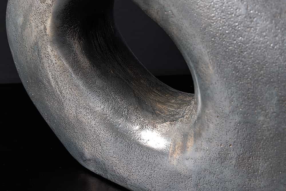 RING Handgefertigte Vase 30cm/50cm dunkelgrau Metall Dekoration Blumenvase