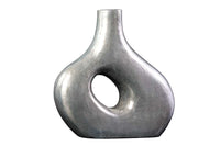 RING Handgefertigte Vase 30cm/50cm dunkelgrau Metall Dekoration Blumenvase
