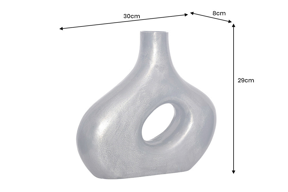 RING Handgefertigte Vase 30cm/50cm dunkelgrau Metall Dekoration Blumenvase