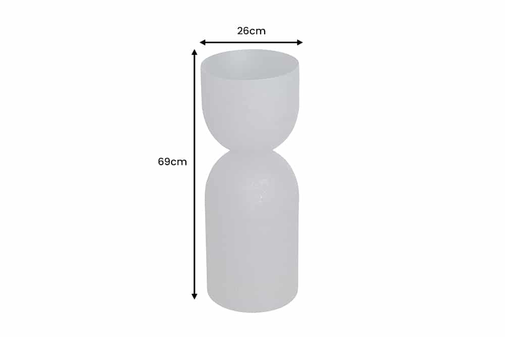 SANDGLASS XL 70cm Moderne Vase Eisen handmade beidseitig nutzbar