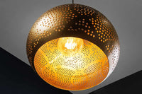 ORIENT LIVING Handgefertigte Hängelampe 50cm gold Eisen Tropfenform