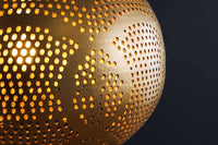 ORIENT LIVING Handgefertigte Hängelampe 50cm gold Eisen Tropfenform