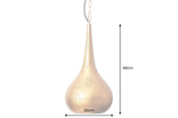 ORIENT LIVING Handgefertigte Hängelampe 50cm gold Eisen Tropfenform