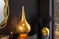 ORIENT LIVING Handgefertigte Stehlampe 50cm gold Eisen Tropfenform