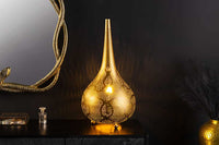 ORIENT LIVING Handgefertigte Stehlampe 50cm gold Eisen Tropfenform
