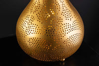 ORIENT LIVING Handgefertigte Stehlampe 50cm gold Eisen Tropfenform