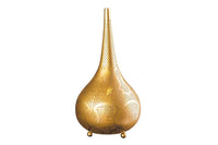 ORIENT LIVING Handgefertigte Stehlampe 50cm gold Eisen Tropfenform