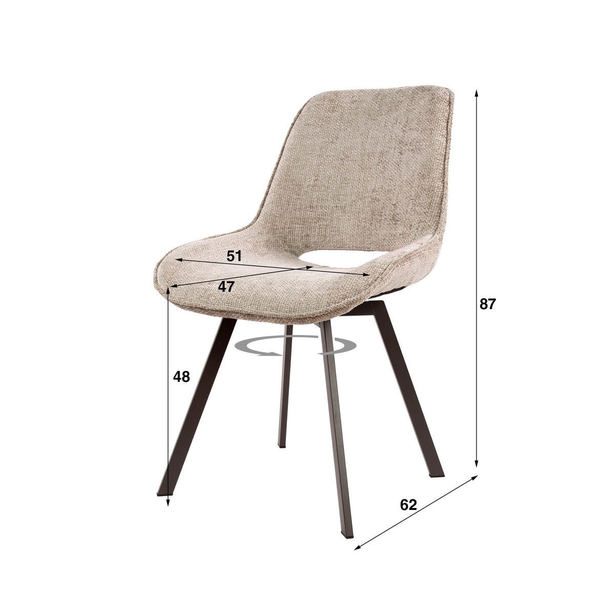 Stuhl Swivel drehbar 4-er Pack