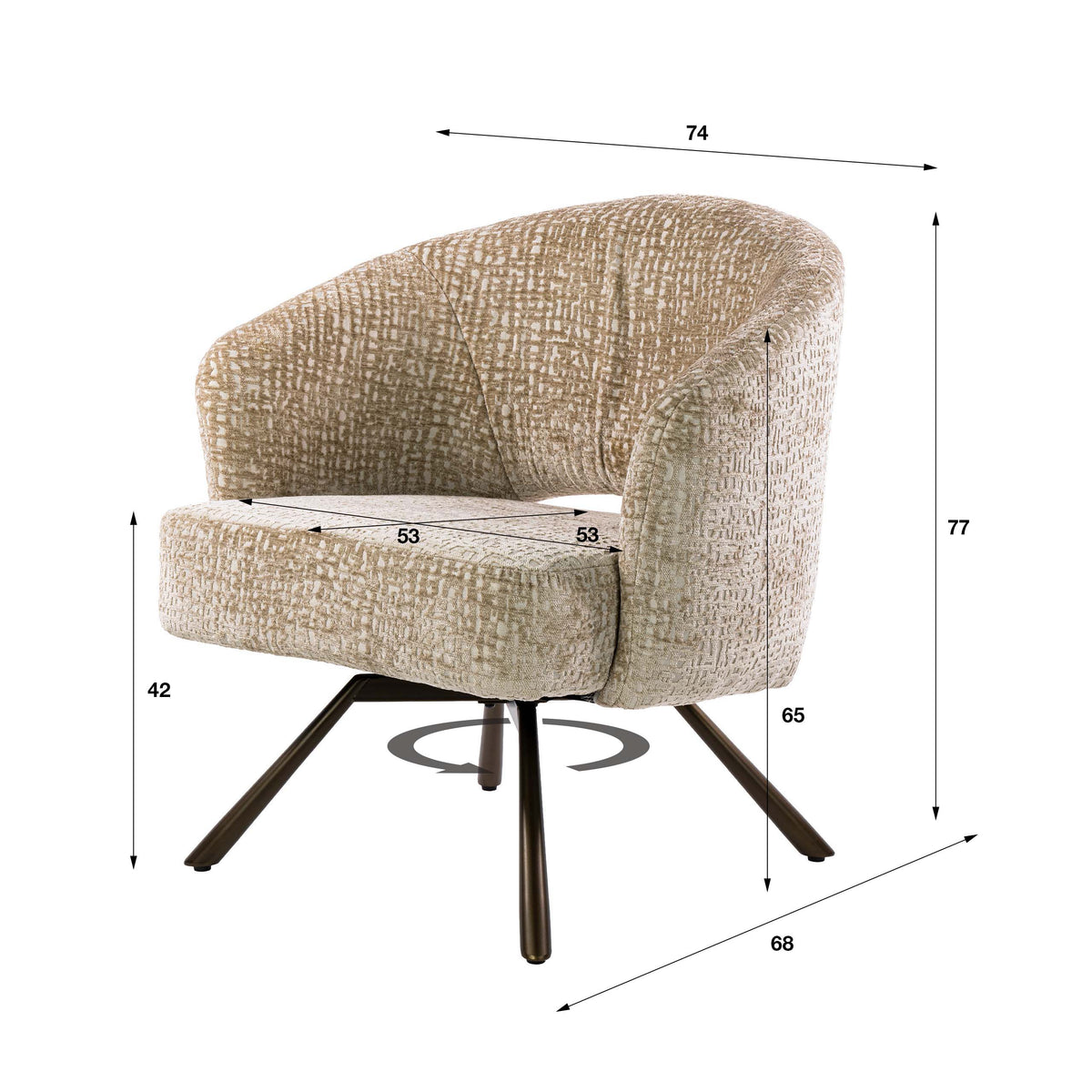 Sessel Salon Cross drehbar
