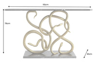 WILDLIFE SNAKE Extravaganter Konsolentisch 115cm schwarz gold Marmor Schlange Skulptur