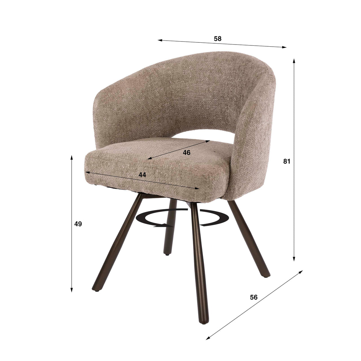 Armstuhl Salon Cross drehbar 2-er Pack