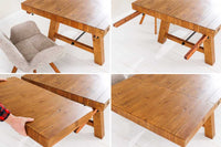 FINCA Massiver Esstisch 300-400cm vintage braun verlängerbar recyceltes Pinienholz