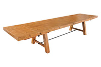 FINCA Massiver Esstisch 300-400cm vintage braun verlängerbar recyceltes Pinienholz