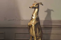 GREYHOUND Design Skulptur 70cm gold Metall Aluminium Windhund Figur