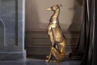 GREYHOUND Design Skulptur 70cm gold Metall Aluminium Windhund Figur