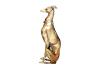 GREYHOUND Design Skulptur 70cm gold Metall Aluminium Windhund Figur