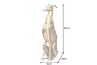 GREYHOUND Design Skulptur 70cm gold Metall Aluminium Windhund Figur