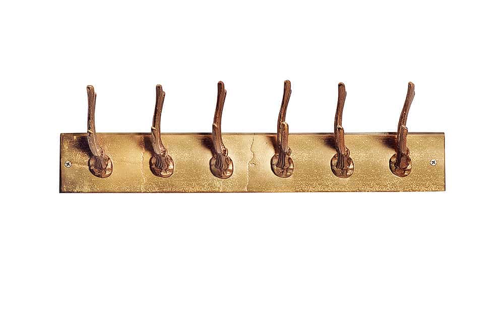 DEER Dekorative Wandgarderobe 50cm gold Metall Hirschgeweih Kleiderhaken