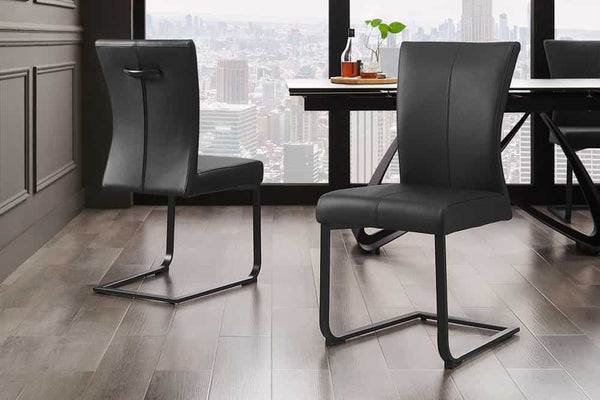 SAMSON Moderner Freischwinger Echtleder Metallrahmen mit Komfortgriff