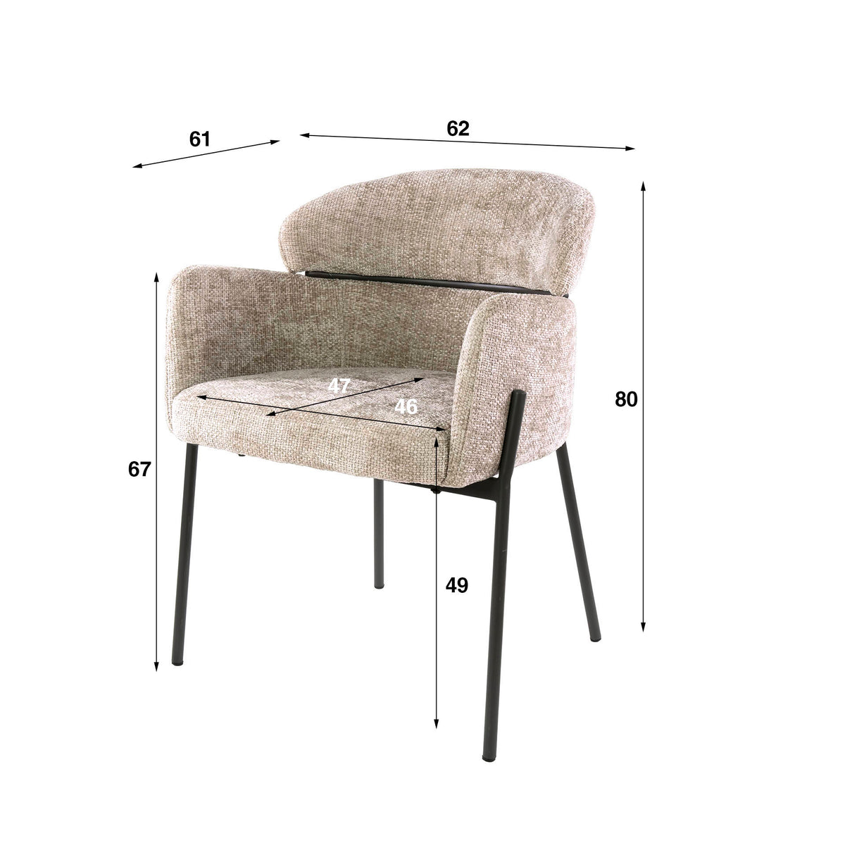 Armlehnstuhl Curva 2er Set