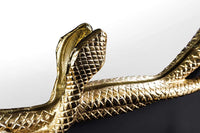 SNAKE XL Dekorativer Spiegel 85cm gold Metall Schlangen-Skulptur