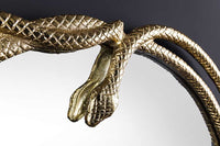 SNAKE XL Dekorativer Spiegel 85cm gold Metall Schlangen-Skulptur