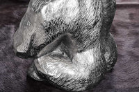 WILDLIFE KONG Runder Couchtisch 60cm silber Metall Glas Affenfigur Gorilla Skulptur handmade