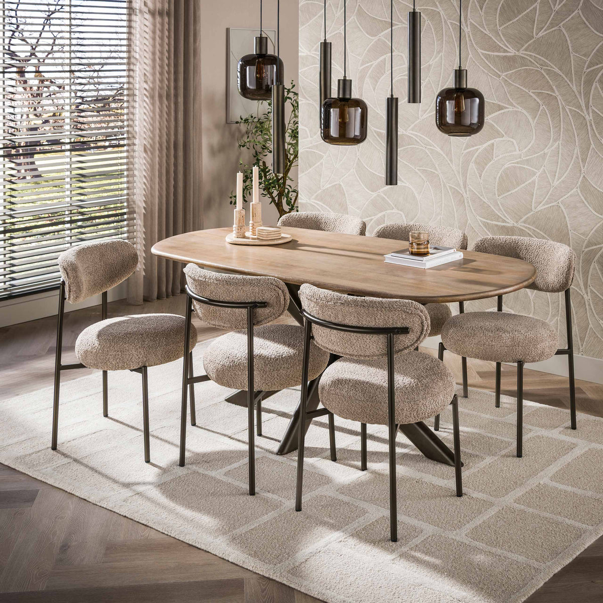 ROUND Stuhl  2-er Pack / Braun Sand
