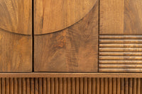 DECO Massivholz TV-Lowboard ART 200cm braun smoked Mangoholz 3D-Front