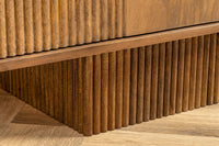 DECO Massivholz TV-Lowboard ART 200cm braun smoked Mangoholz 3D-Front