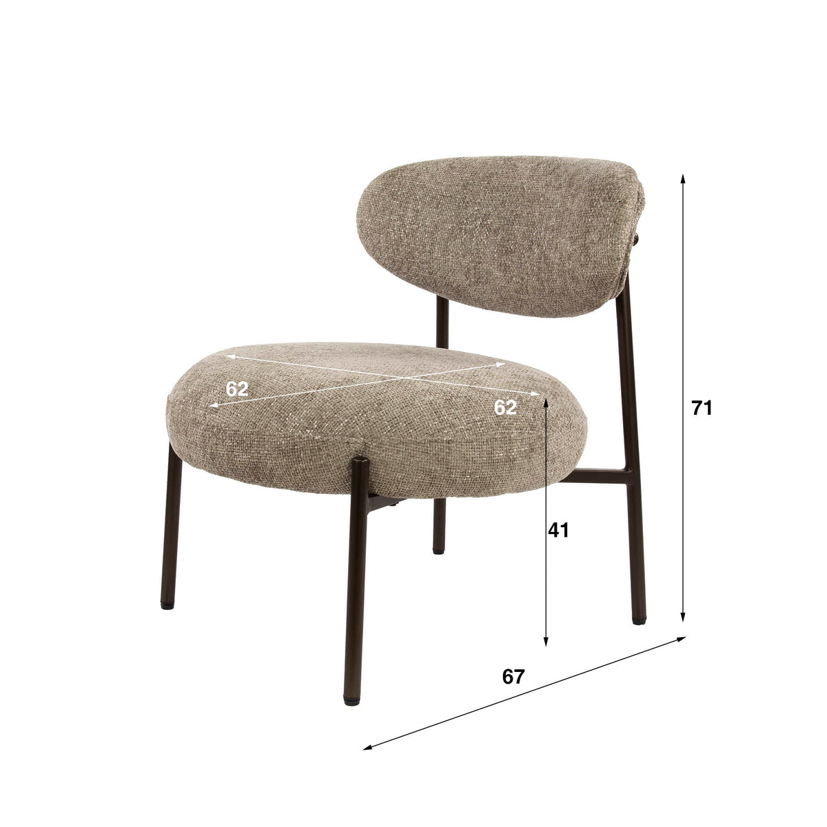 ROUND Sessel / Cargo braun/ Cargo sand