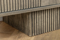 ART DECO Design Sideboard 170cm grau smoked Mangoholz massiv 3D-Front