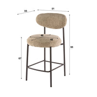 ROUND Barstuhl  2-er Pack/ Cargo sand