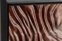 FLUID Massives Highboard 110cm walnuss-braun Akazienholz aufwendiges 3D-Design