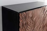 FLUID Massives Highboard 110cm walnuss-braun Akazienholz aufwendiges 3D-Design