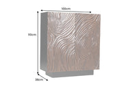 FLUID Massives Highboard 110cm walnuss-braun Akazienholz aufwendiges 3D-Design